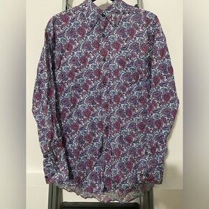 VTG 90s Tommy Hilfiger Mens Shirt M Y2K Paisley Preppy Academia Colorful Floral